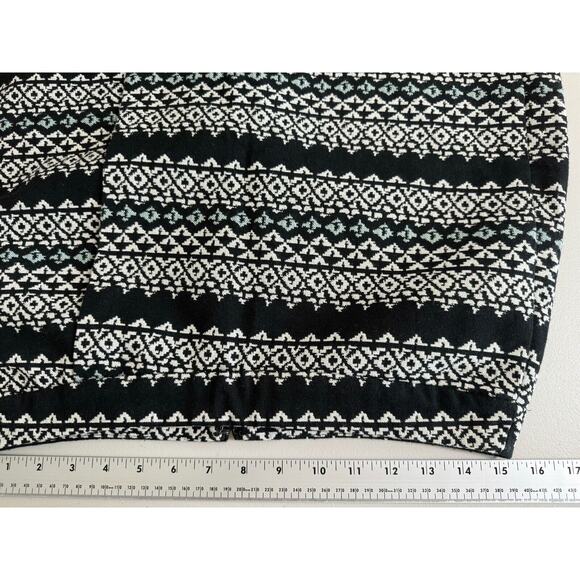 NEW Loft Aztec Print Pencil Skirt Womens Size 8P Petite Faux Wrap Black Cream - Picture 6 of 9